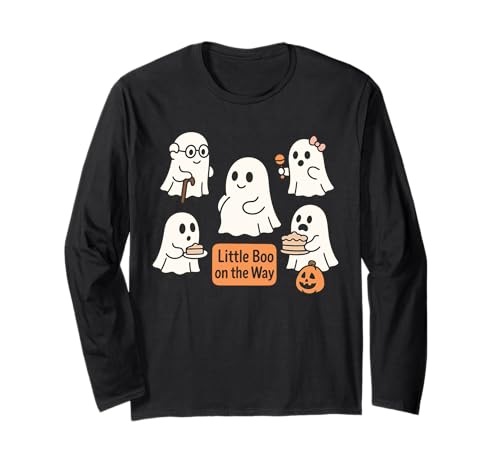 Little Boo on The Way Süße Geisterschwangerschaft enthüllt Mama Langarmshirt von Pregnant Mom Ghost Halloween Outfit