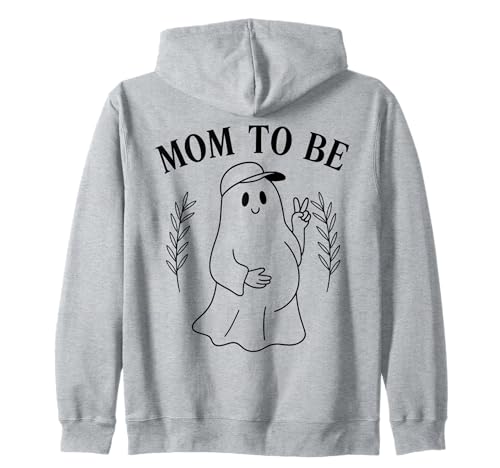 Mom to Be Peace Ghost Minimalistisches Halloween-Schwangerschaft/Damen Kapuzenjacke von Pregnant Mom Ghost Halloween Outfit