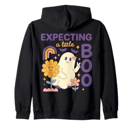 Niedlicher Geist Schwangerschaft offenbart bunt Halloween Mutter Frauen Kapuzenjacke von Pregnant Mom Ghost Halloween Outfit