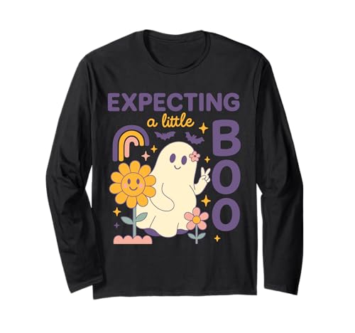 Niedlicher Geist Schwangerschaft offenbart bunt Halloween Mutter Frauen Langarmshirt von Pregnant Mom Ghost Halloween Outfit