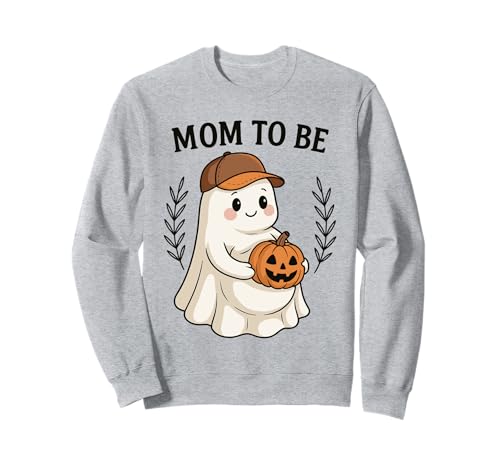 Süße Halloween-Enthüllung von Mama to Be Ghost with Pumpkin Sweatshirt von Pregnant Mom Ghost Halloween Outfit