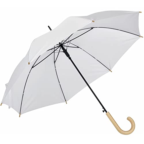 Preiswert&Gut Automatik Regenschirm Ø103cm LIPSI Stockschirm Schirmrecycelten Kunststoffen (weiß) von Preiswert & Gut