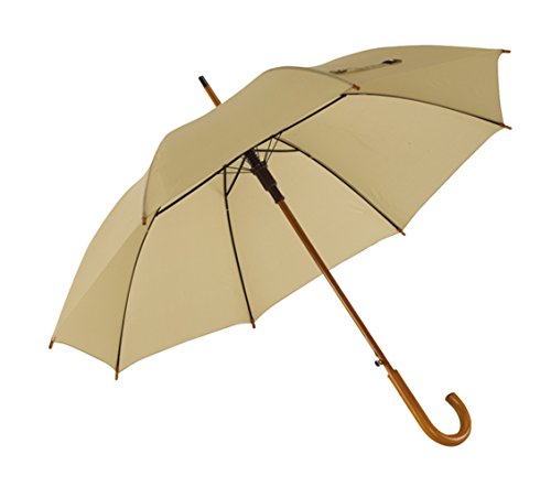 Preiswert&Gut Holzstockschirm Beige Regenschirm Durchmesser 103cm Stockschirm geeignet als Damenschirm oder Herrenschirm von Preiswert & Gut