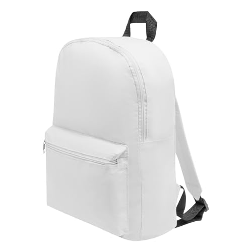 Preiswert&Gut Rucksack klein Weiß 30x10,5x39,5 cm – Mini Tasche für Damen mit Reißverschluss-Hauptfach Wanderrucksack Rucksäcke 190g kleinerrucksack mit Verstellbaren gepolsterte Schultergurte von Preiswert & Gut