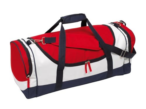 Preiswert&Gut Sporttasche rot Umhängetasche Mehrfarbig Reisetasche strapazierfähig Material 64x27x26cm Schultertasche von Preiswert & Gut
