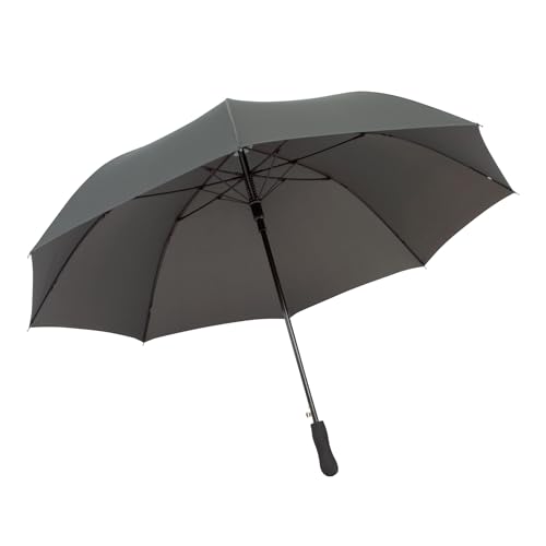 Preiswert & Gut Stockschirm Automatik Groß 120 cm Damen Herren Fiberglas XXL Regenschirm (Grau) von Preiswert & Gut