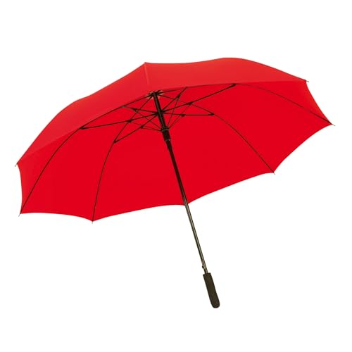 Preiswert & Gut Stockschirm Automatik Groß 120 cm Damen Herren Fiberglas XXL Regenschirm (Rot) von Preiswert & Gut