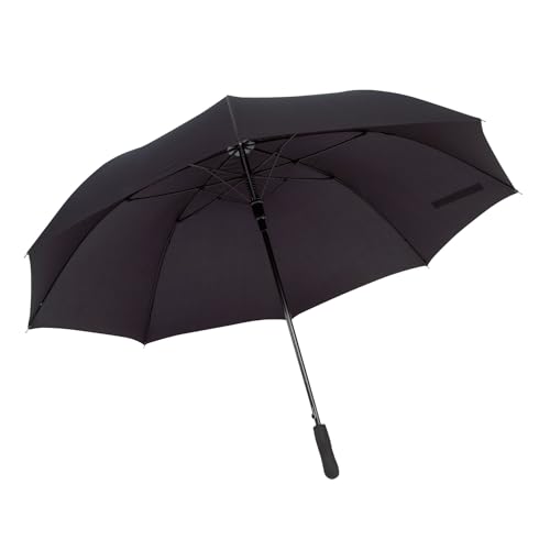 Preiswert&Gut Stockschirm Automatik Groß 120 cm Damen Herren Fiberglas XXL Regenschirm (Schwarz) von Preiswert & Gut