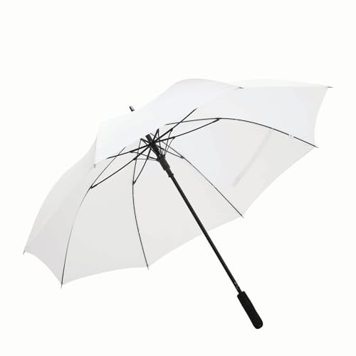 Preiswert&Gut Stockschirm Automatik Groß 120 cm Damen Herren Fiberglas XXL Regenschirm (Weiß) von Preiswert & Gut
