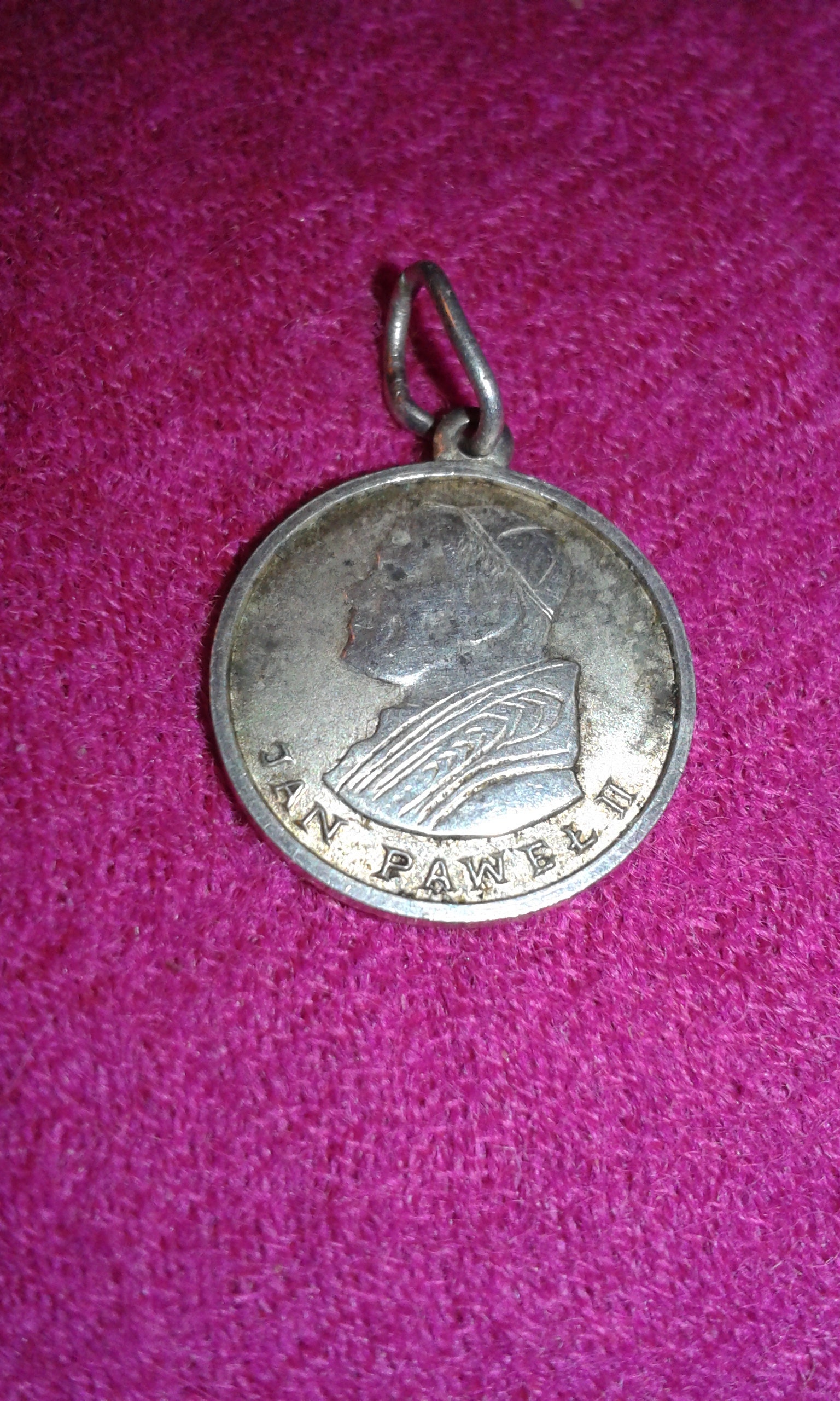 Doppelseitiger Massiver Sterling Silber Pope Jan Pawel 11 1970Er Jahre Vintage Anhänger Oder Armband Charm Vatikanisch Italienisch Malteser von Prelovedbargains