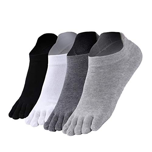 Premewish Männer Fünf Finger Zehensocken Baumwolle Sneaker Socken Kurz Atmungsaktiv Sportsocken Laufsocken 4 Paar von Premewish