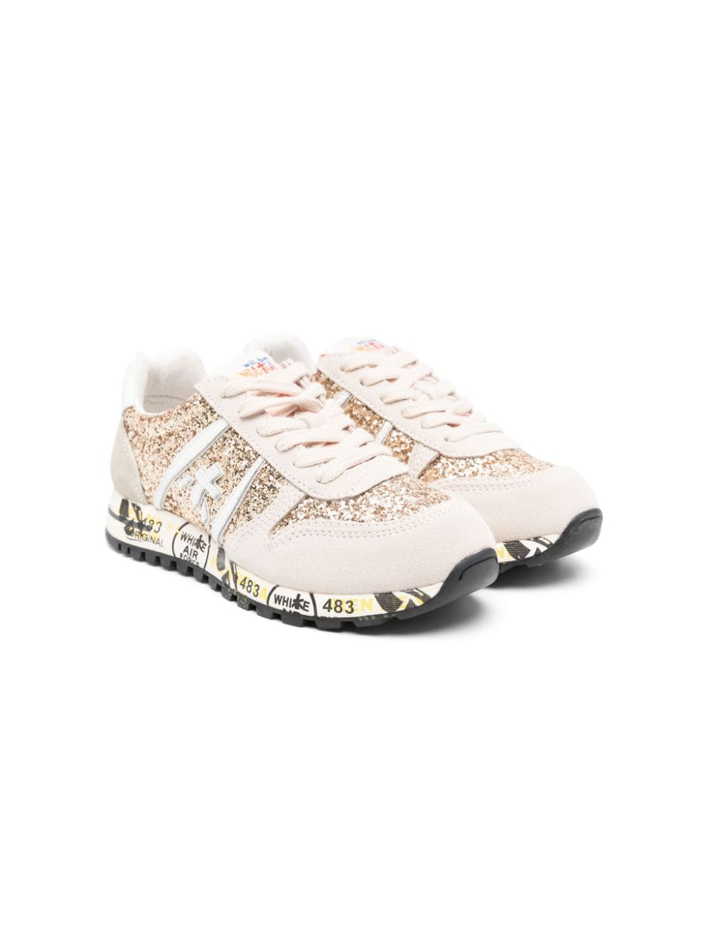 Premiata Kids Sky Sneakers im Glitter-Look - Nude von Premiata Kids