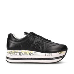 Premiata Beth Schwarze Leder & Stoff Sneakers Für Damen von Premiata