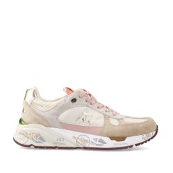 Premiata Damen Blaue Sneakers Mit Rosa Lederakzenten von Premiata