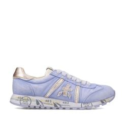 Premiata Lucy Weiße Wildleder & Flieder Technikstoff Sneakers von Premiata
