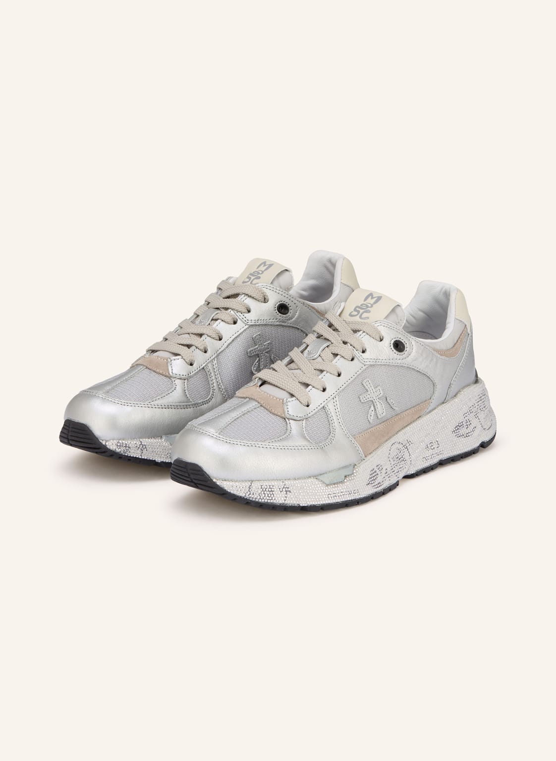 Premiata Sneaker Mased Mit Schmucksteinen silber von Premiata