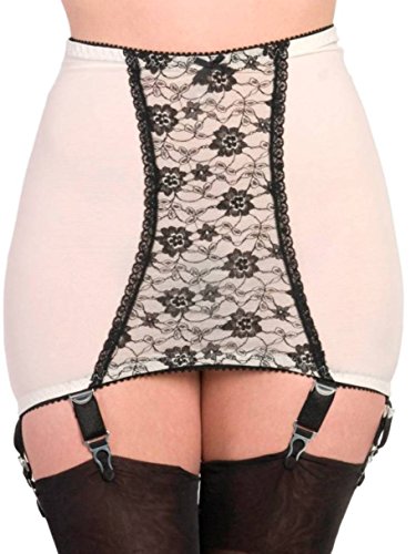 Premier Dessous Hüfthalter mit hoher Taille, Powermesh und 6 Strumpfhaltern (NDPG6DE) (2XL, Perle) von Premier Dessous