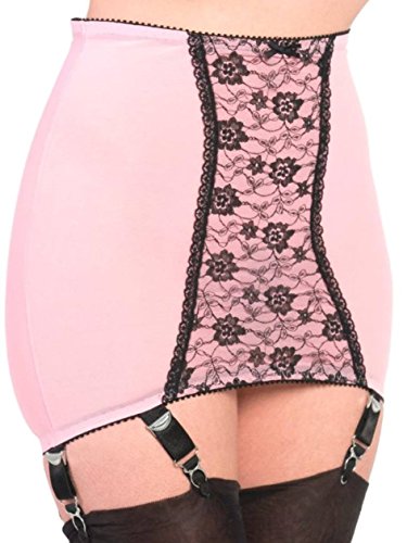 Premier Dessous Hüfthalter mit hoher Taille, Powermesh und 6 Strumpfhaltern (NDPG6DE) (L, Rosa) von Premier Dessous