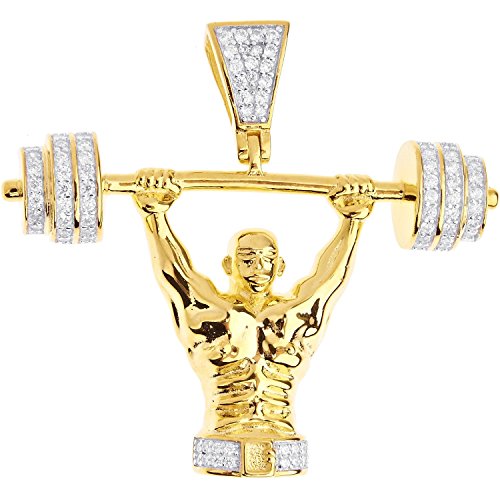 Premium Bling - Sterling Silber Bodybuilder Anhänger gold von Premium Bling