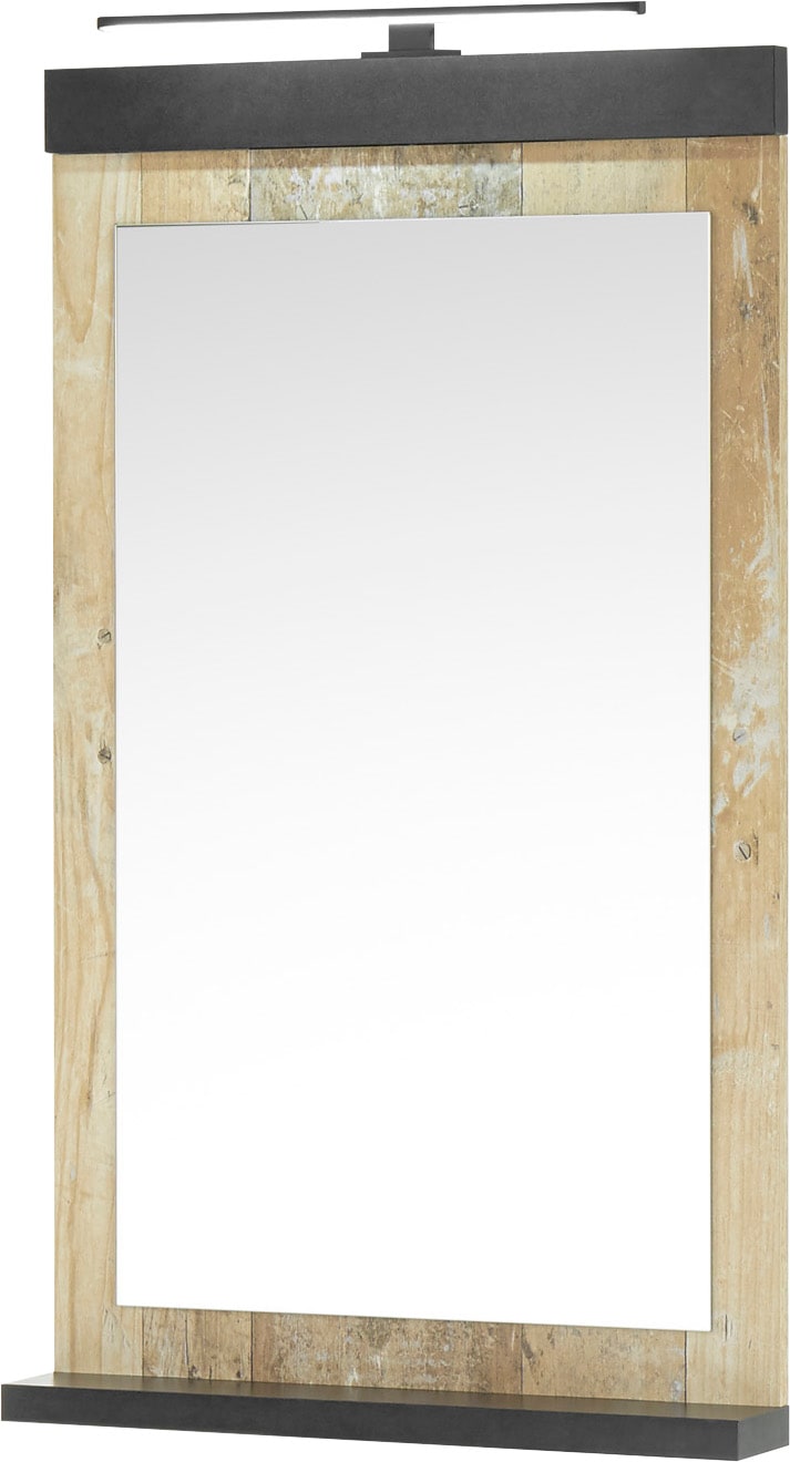 Home affaire Badspiegel "SHERWOOD, Spiegel im modernen Design" in 2 Farben verfügbar, inkl. LED-Beleuchtung, mit Ablageboden von home affaire
