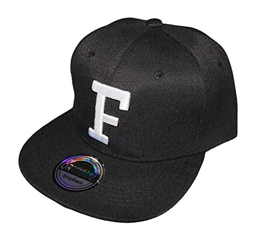 Premium Headwear Buchstaben Initialen Snapback Caps Black & White Baseball Cap (F) von Premium Headwear
