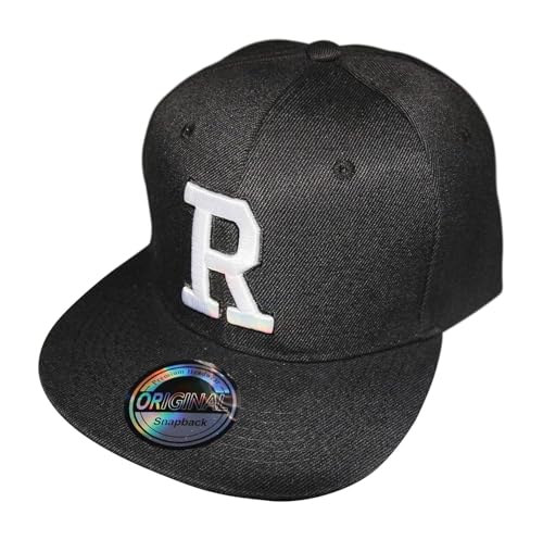 Premium Headwear Buchstaben Initialen Snapback Caps Black & White Baseball Cap (R) von Premium Headwear