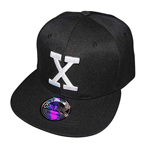 Premium Headwear Buchstaben Initialen Snapback Caps Black & White Baseball Cap (X) von Premium Headwear