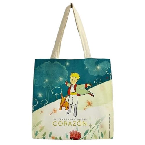 Premium Paper Baumwolltasche, Motiv: Der kleine Prinz Corazón (46 x 46 cm), mehrfarbig, Medium von Premium Paper