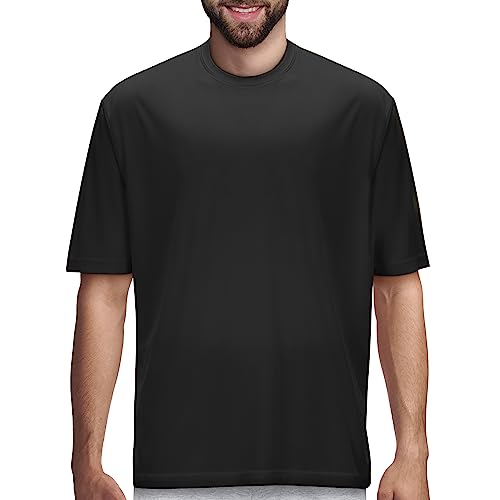 Herren T-Shirt, feuchtigkeitsableitend, kurzärmelig - Schwarz - 4X-Groß von Premium Wear