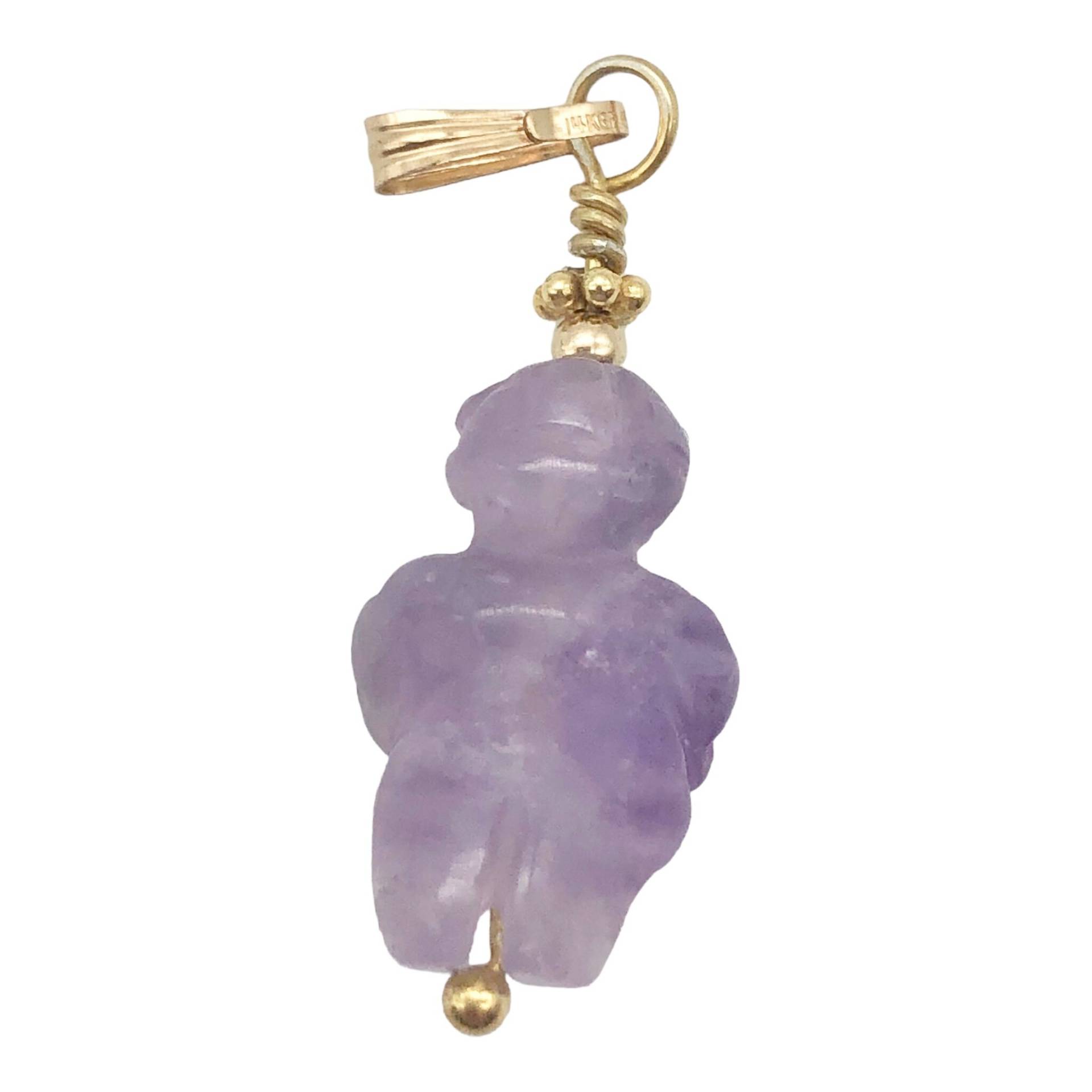 Amethyst Göttin Von Willendorf Anhänger Halskette|Halbedelstein Schmuck von PremiumBeadStudio