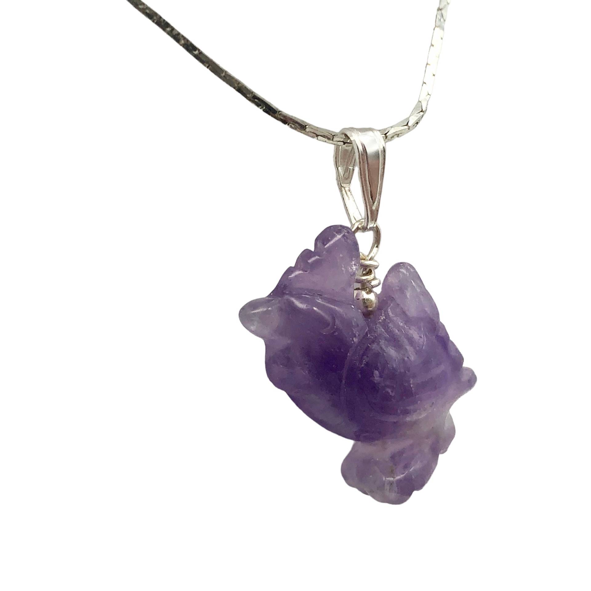 Amethyst Hahn Anhänger Halskette | Halbedelstein Schmuck Silber von PremiumBeadStudio