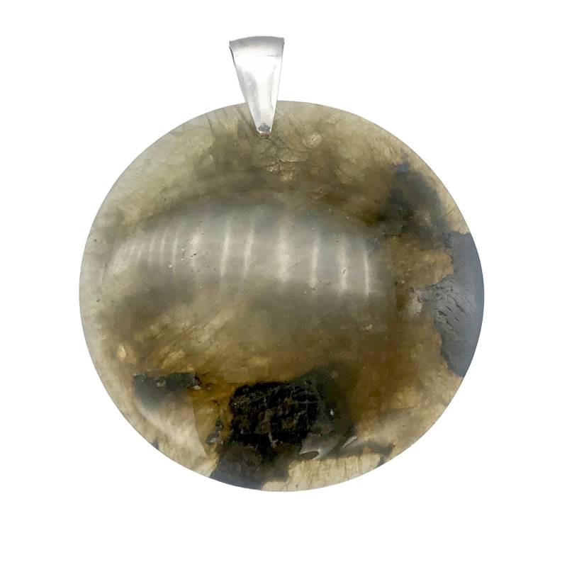 Aurora Borealis Labradorit Sterling Silber Anhänger | 2" Lang Grün/Schwarz von PremiumBeadStudio