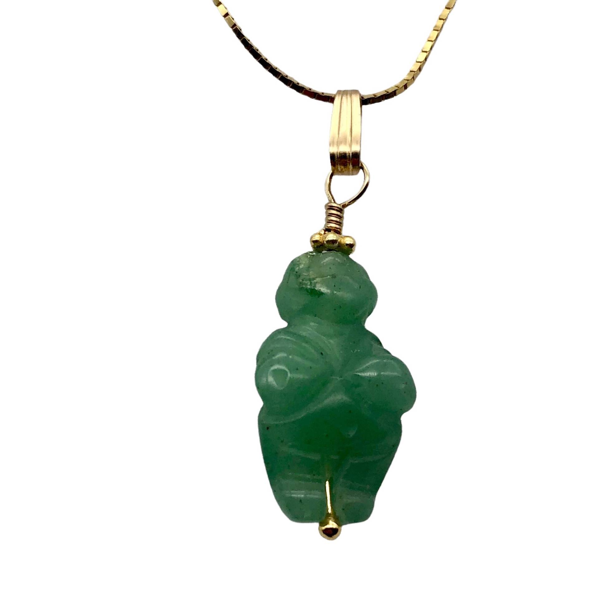 Aventurin Göttin Von Willendorf Anhänger Halskette|Halbedelstein Schmuck von PremiumBeadStudio