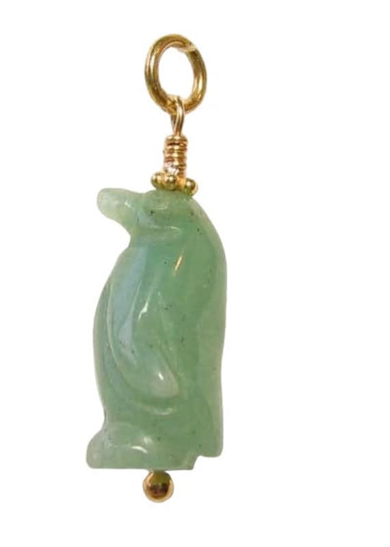 Aventurin Pinguin Anhänger Halskette|14K Gf Aventurin Pinguin Anhänger Halskette|14K Gf von PremiumBeadStudio
