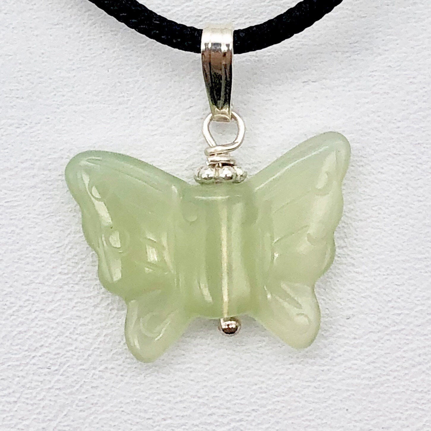 Aventurin Schmetterling Anhänger Halskette|Halbedelstein Schmuck|Silber von PremiumBeadStudio