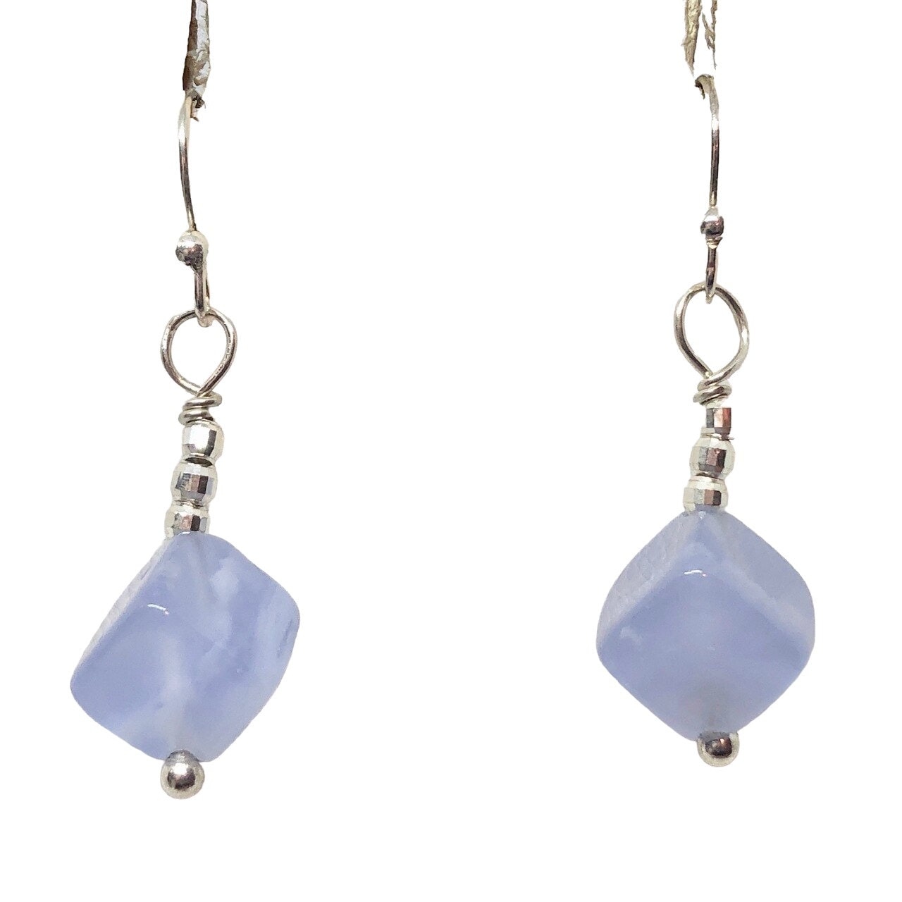 Blaue Chalcedon-Würfel Und Sterling Silber Ohrringe 309231A von PremiumBeadStudio