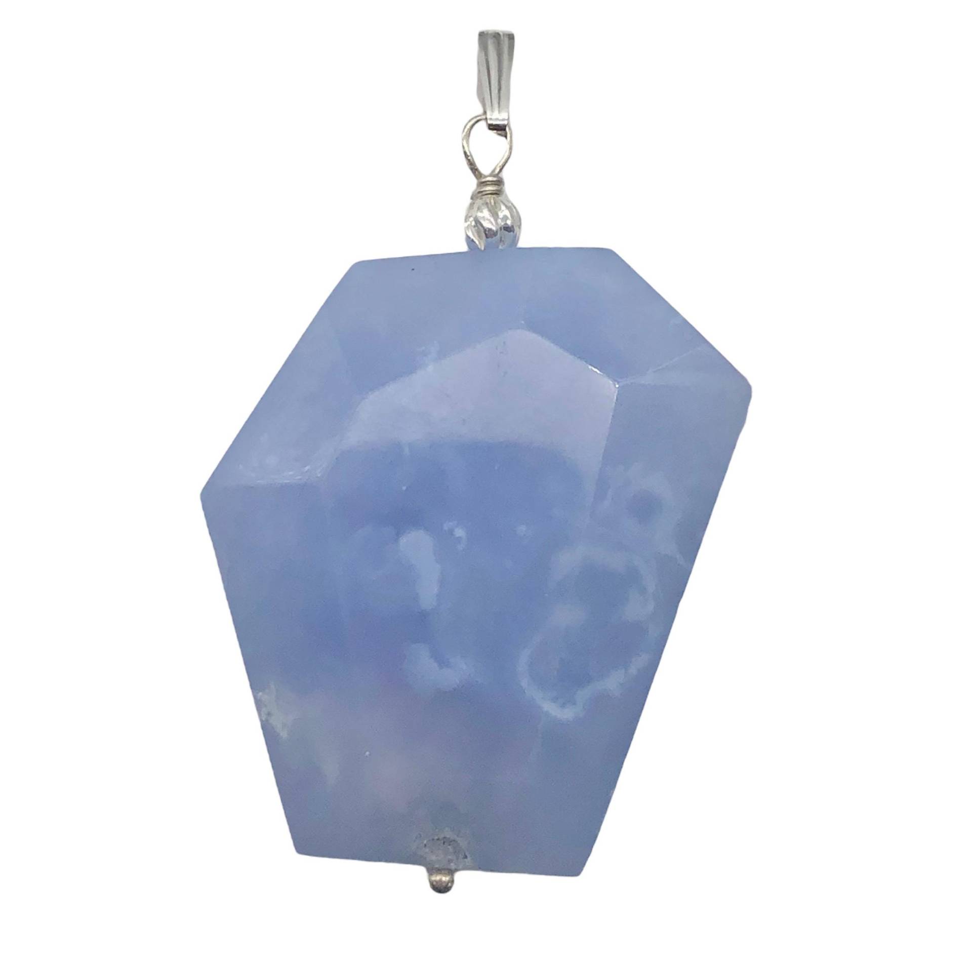 Blauer Chalcedon Sterling Silber Facettierter Kristall Anhänger | 3 cm Lang| Lavendel Blauer Chalcedon Sterling Silber Facettierter Kristall Anhänger | 3 cm Lang| Lavendel von PremiumBeadStudio