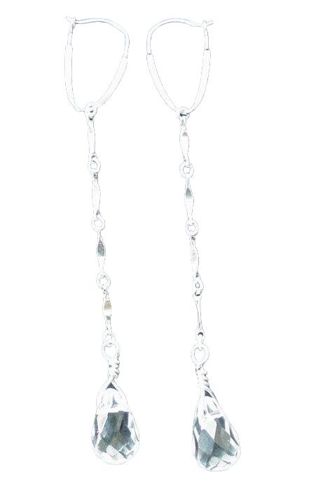 Funkelnde Quarz Massiv Sterling Silber Ohrringe | 7cm Lang von PremiumBeadStudio
