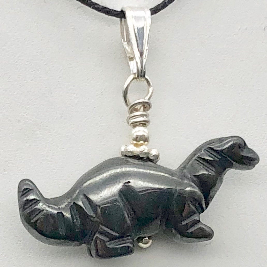 Hämatit Diplodocus Dinosaurier Mit Sterling Silber Anhänger 509259Hms von PremiumBeadStudio