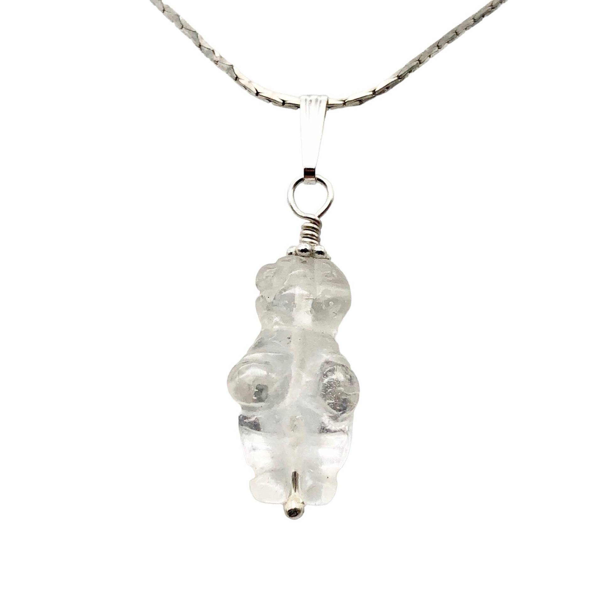 Quarz Göttin Anhänger Halskette | Halbedelstein Schmuck Silber Quarz Göttin Anhänger Halskette | Halbedelstein Schmuck Silber von PremiumBeadStudio