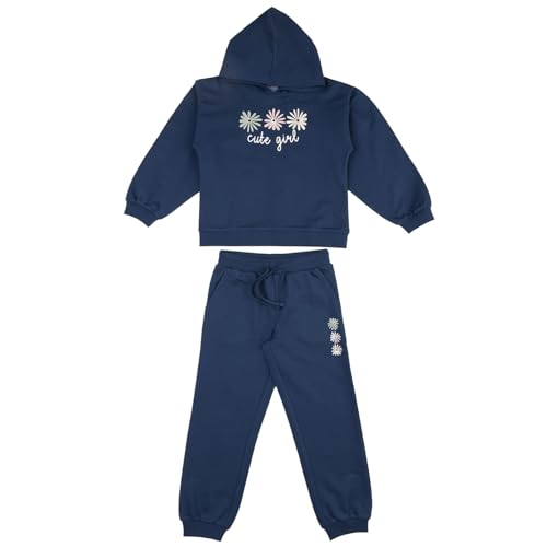 Prénatal Baby Girls Completo Tuta Non Felpata in Morbido Cotone, Pantalone Lungo e Felpa Con Cappuccio Trainingsanzug-Set, Blue, 7-8 Jahre von Prénatal