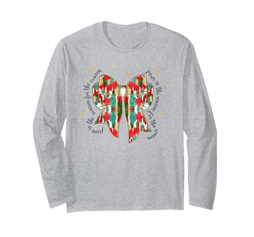 Bunte Weihnachts-Kokettschleife für Herren und Damen Langarmshirt von Preppy Christmas Men Women Apparel Clothes Ideas