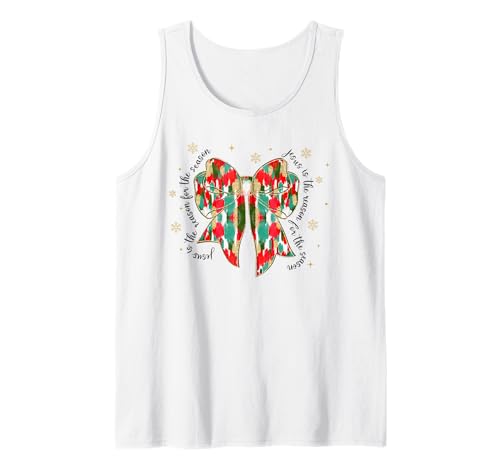 Bunte Weihnachts-Kokettschleife für Herren und Damen Tank Top von Preppy Christmas Men Women Apparel Clothes Ideas