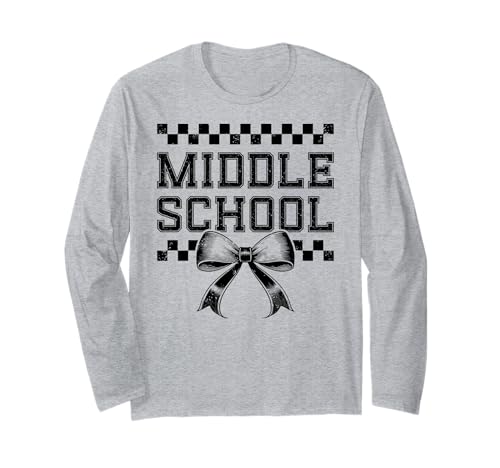 Coquette Bow Preppy Mittelschullehrerin, Mädchen, für Damen Langarmshirt von Preppy Kid Coquette Bow Middle School Teacher Team