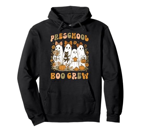 Boo Crew Vorschullehrer Wildblume Halloween Geist Frauen Pullover Hoodie von Preschool Boo Crew Teacher Kid Halloween Ghost Cat