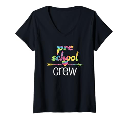 Damen Vorschulteam, Schüler, Lehrer, Schüler, Schüler, Schüler, Schüler und Lehrer T-Shirt mit V-Ausschnitt Damen Vorschulteam, Schüler, Lehrer, Schüler, Schüler, Schüler, Schüler und Lehrer T-Shirt mit V-Ausschnitt von Preschool Crew TD Back To School Sapphire Star