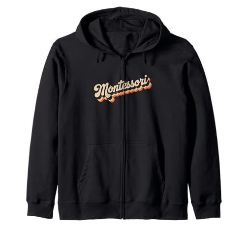 Lustiger Spruch Montessori Retro Text Vintage Mama Damen Herren Kapuzenjacke von Preschool Education Humor Moms Teachers Students