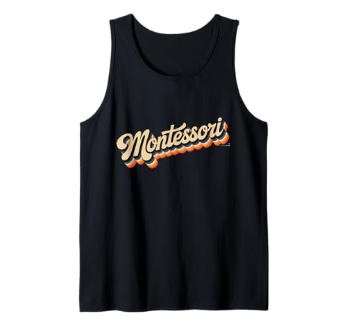 Lustiger Spruch Montessori Retro Text Vintage Mama Damen Herren Tank Top von Preschool Education Humor Moms Teachers Students