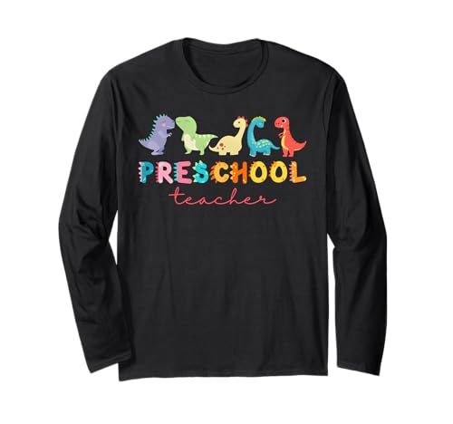 Retro Vorschule Niedlicher Dinosaurier Tier Vorschule Lehrer Kinder Langarmshirt Retro Vorschule Niedlicher Dinosaurier Tier Vorschule Lehrer Kinder Langarmshirt von Preschool Teacher Back To School Cute Dinosaur