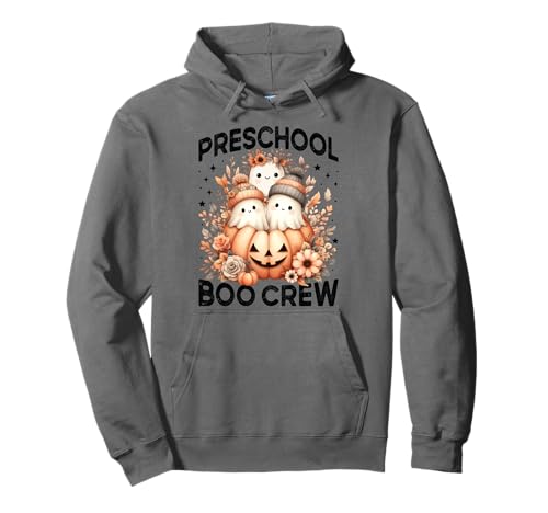 Vorschule Boo Crew Teacher Kinder Herbst Halloween Geist Kürbis Pullover Hoodie von Preschool Teacher Halloween Costume Floral Ghost